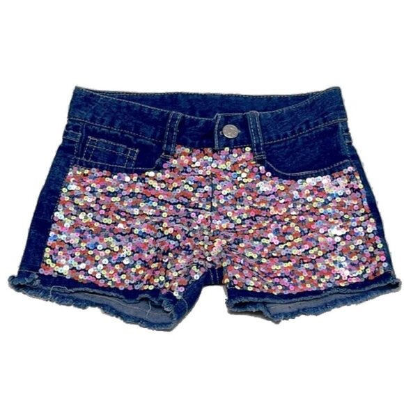 ❤️ FLOWERS BY ZOE Denim Sequin Jean Shorts Size S - Picture 1 of 4